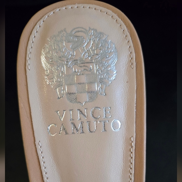 Vince Camuto Joieana Puffy Strap Dress Mule Heeled Sandal Tan NWOT - Picture 4 of 9